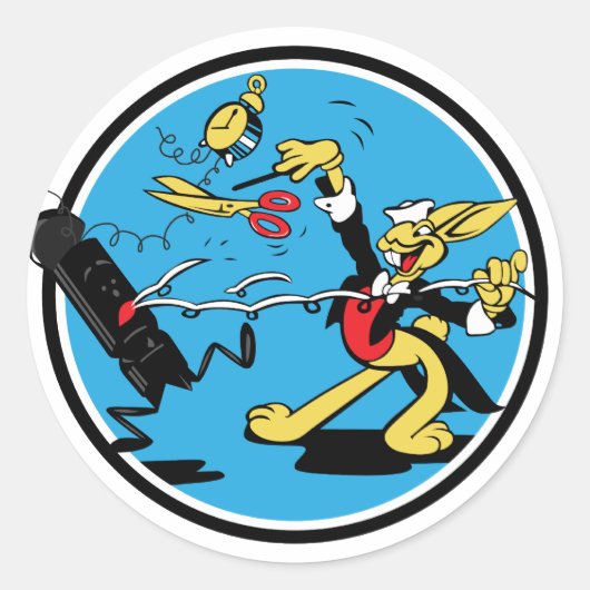 EOD Rabbit Ronde Sticker (Voorkant)