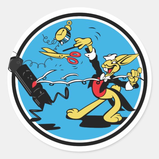 EOD Rabbit Ronde Sticker (Voorkant)