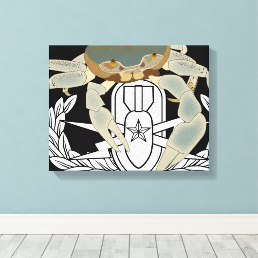 EOD Senior Crab Canvas Afdruk (Insitu (Houten vloer))