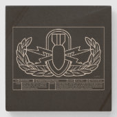 EOD Technical Drawing white Stenen Onderzetter (Voorkant)