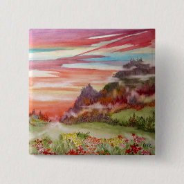 "Eon Isle: Zonnegebergte" vierkante Button/Pin Button 5,1 Cm