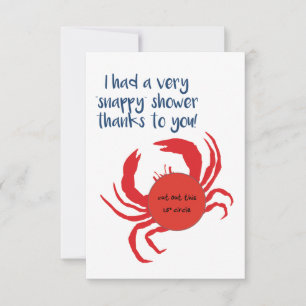 EOS Lip Balm Favor Card, Snappy Shower, Crab Bedankkaart