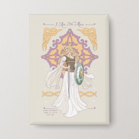 Éowyn "I Am No Man" Battle-Ready Graphic Button (Voorkant)