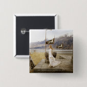 Eowyn over Castle Steps Vierkante Button 5,1 Cm (Voorkant /achterkant)