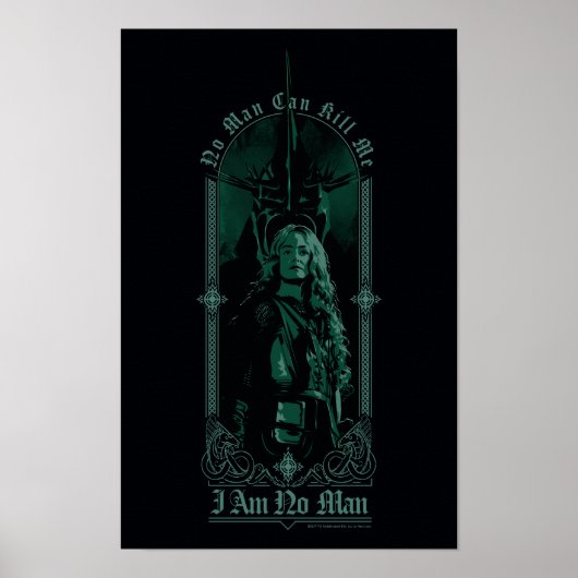 Éowyn Vs SAURON™ "Ik ben geen man" Rohan Grafisch Poster (Voorkant)
