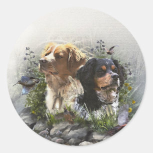 Epagneul Breton, Brittany Spaniel Ronde Sticker