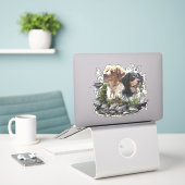 Epagneul Breton, Brittany Spaniel Sticker (Laptop op bureau)