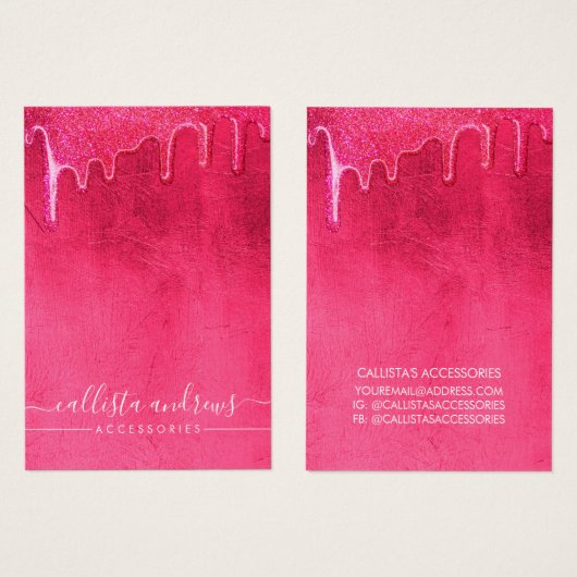 Épais Parties scintillant rose néon Lecteurs Épais (Devant & derrière)