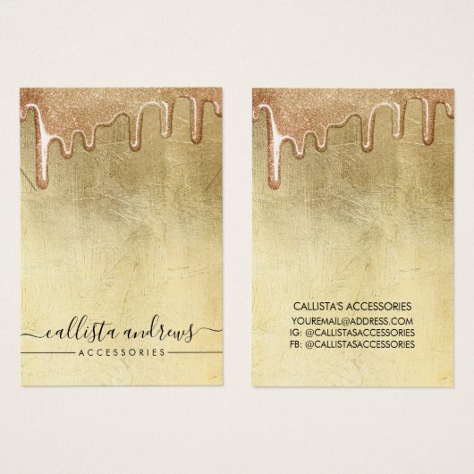 Épaisseur de Parties scintillant Glam Gold Lecteur (Devant & derrière)