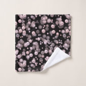 Éparcelles de perles roses et blanches sur velours (Gant de toilette)