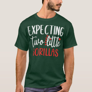 Epect voor twee kleine Gorillas Funny Zwangerschap T-shirt
