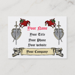 épée, bouclier et modèle de carte de visite de