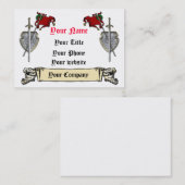 épée, bouclier et modèle de carte de visite de (Devant / Derrière)