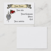 épée, bouclier et modèle de carte de visite de (Devant / Derrière)