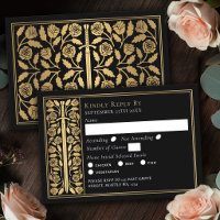 Épée Médiévale Noire Or Mariage RSVP