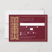 Épée Médiévale Rouge Or RSVP de Mariage (Devant)