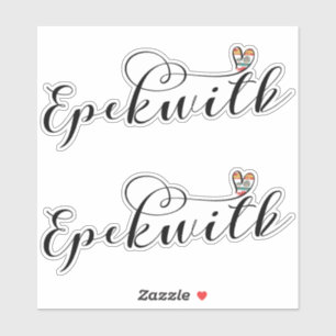 Epekwitk Flag Heart, Prince Edward Island, Canada Sticker