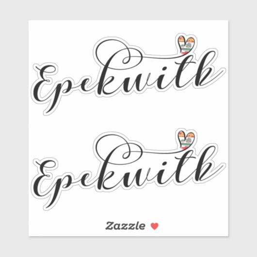 Epekwitk Flag Heart, Prince Edward Island, Canada Sticker (Vel)