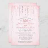 Épercelles roses et Faire-part de mariage de conte (Devant / Derrière)