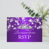 Éperche violette Tiara & Étoiles Quinceanera RSVP (Debout devant)
