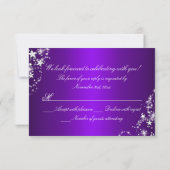 Éperche violette Tiara & Étoiles Quinceanera RSVP (Dos)