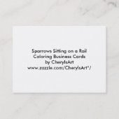 Éperons assis sur le rail Cartes de visite de colo (Dos)