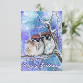 Éperons Couple En Hiver Carte Anniversaire - Peint (Debout devant)