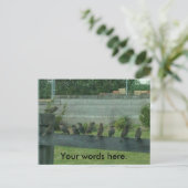 Éperons Oiseaux sur un rail Vos mots Cartes postal (Debout devant)