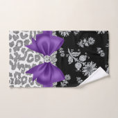 Épersion florale Glam Purple Bow-Grey Léopard-Arge (Serviette à main)