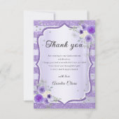 Épersion florale violette Quinceanera Carte de rem (Devant)