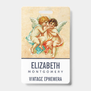 Ephemera Angel Cherubs Illustratie Badge