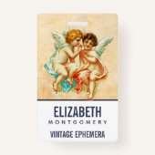  Ephemera Angel Cherubs Illustratie Badge (Achterkant)