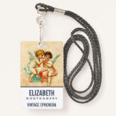  Ephemera Angel Cherubs Illustratie Badge (Achterkant met draagriem)