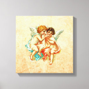 Ephemera Angel Cherubs Illustratie Canvas Afdruk