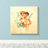  Ephemera Angel Cherubs Illustratie Canvas Afdruk (Insitu (Houten vloer))