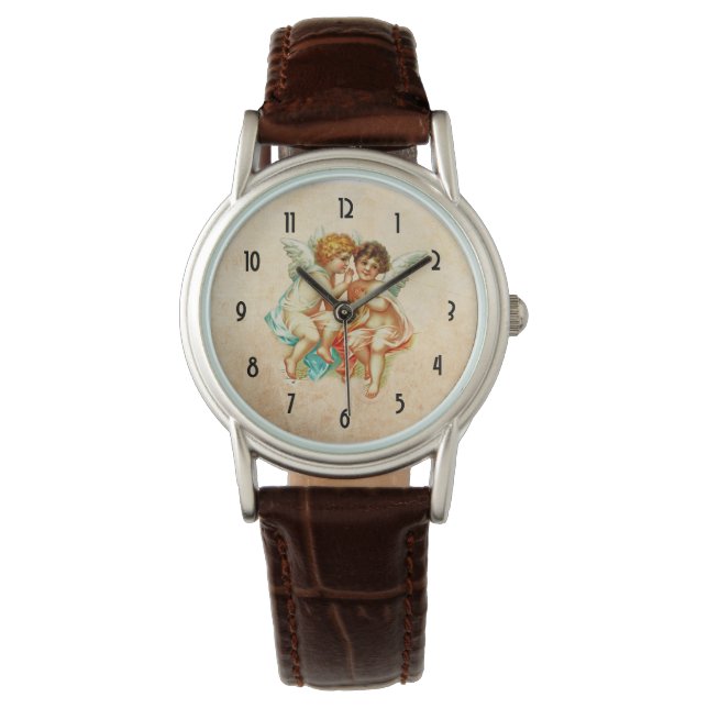  Ephemera Angel Cherubs Illustratie Horloge (Voorkant)