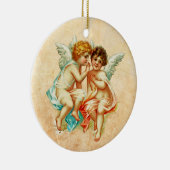 Ephemera Angel Cherubs Illustratie Keramisch Ornament (Rechts)