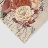 Ephemera Bird Herfst Flower Script Decoupage Tissuepapier (Detail)