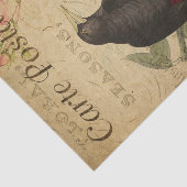 Ephemera Black Red Bird roze Roses ontkoppeling Tissuepapier (Detail)