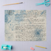 Ephemera Blauw Document Reeksontwerp 9 Tissuepapier (Craft)