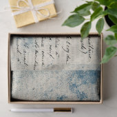 Ephemera Blauw Document Reeksontwerp 9 Tissuepapier (Geschenk)