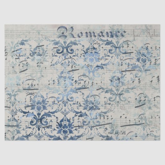 Ephemera Blue Paper Series Design 1 Tissuepapier (Voorkant)