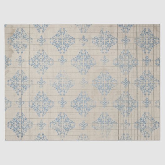 Ephemera Blue Paper Series Design 8 Tissuepapier (Voorkant)