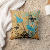 Ephemera Bright Moderne Bird Butterfly Kussen (Deken)