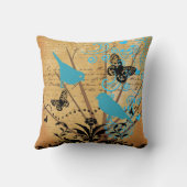 Ephemera Bright Moderne Bird Butterfly Kussen (Achterkant)