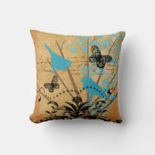 Ephemera Bright Moderne Bird Butterfly Kussen (Voorkant)