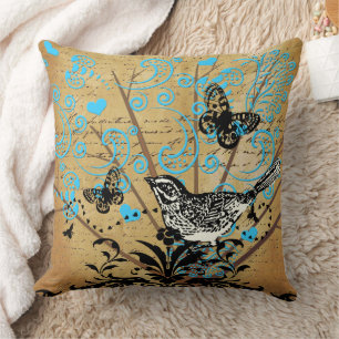 Ephemera Bright Moderne Bird  Butterfly Kussen