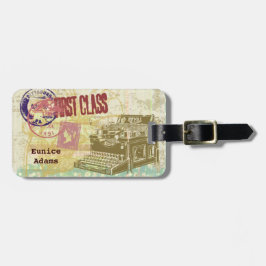 Ephemera Collage schrijfmachine "Eerste klasse" Bagagelabel