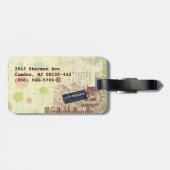 Ephemera Collage  schrijfmachine "Eerste klasse" Bagagelabel (Achterkant horizontaal)