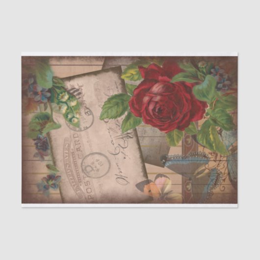  Ephemera Collage Shabby Chic Decoupage Tis Tissuepapier (Voorkant)